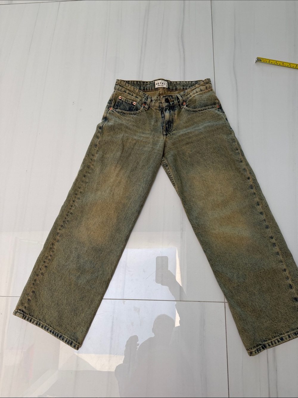 Motel, Vintage-Inspired ladies Jeans in Faded Olive Green